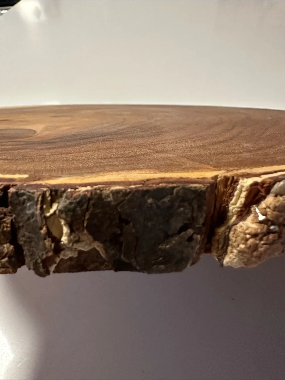 Handcrafted Brown Live-Edge Wood Serving Platter